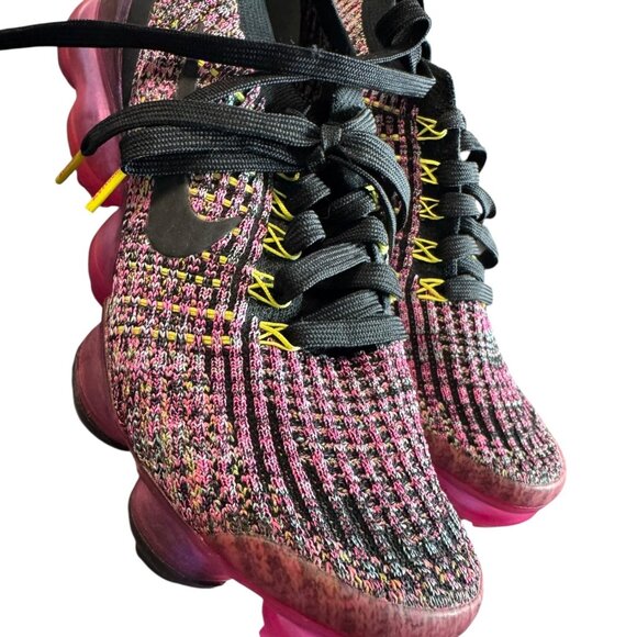 Nike Air VaporMax Flyknit 3 Black Multicolor Sneakers Size 7 Womens Shoes - Picture 13 of 16